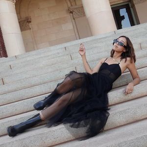 NWT Free People X Fame and Partners Francise Corset Tiered Gown in Black